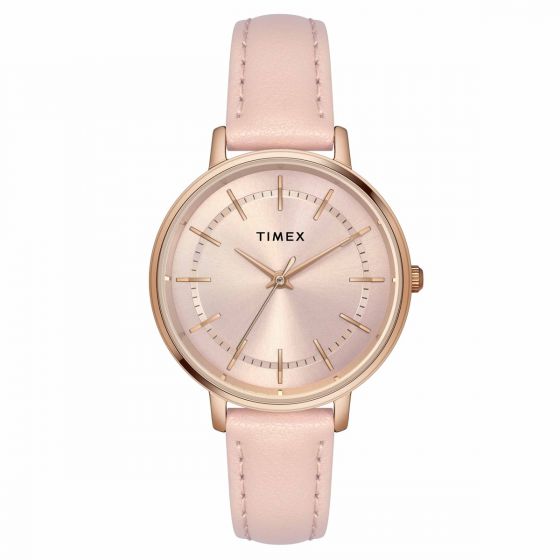 TIMEX CLASSICS COLLECTION PREMIUM QUALITY WOMEN'S ANALOG PINK DIAL COLOURED QUARTZ WATCH, ROUND DIAL WITH 34MM CASE WIDTH - TWEL15801