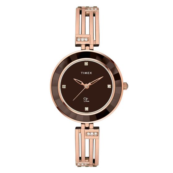 TIMEX ANALOG BROWN DIAL WOMEN WATCH-TWEL16204