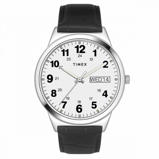 TIMEX CLASSICS COLLECTION PREMIUM QUALITY MEN'S ANALOG WHITE DIAL COLOURED QUARTZ WATCH, ROUND DIAL WITH 41MM CASE WIDTH - TWTG10000